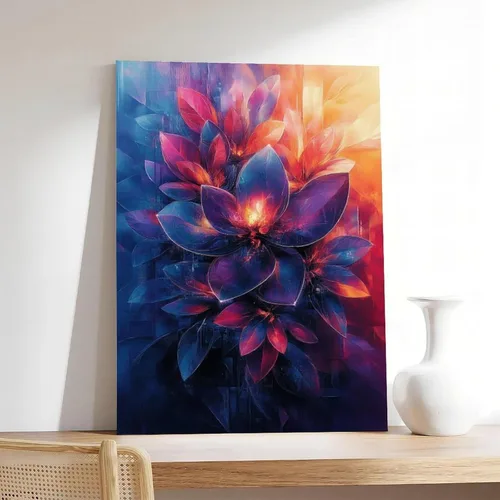 Miniatura 7 de Cyberpunk Inspired Retro Nature Abstract Print – Neon Purple & Sapphire Blue – Unique Modern Wall Art Canvas Poster Wall Art Decor Print Picture Sin