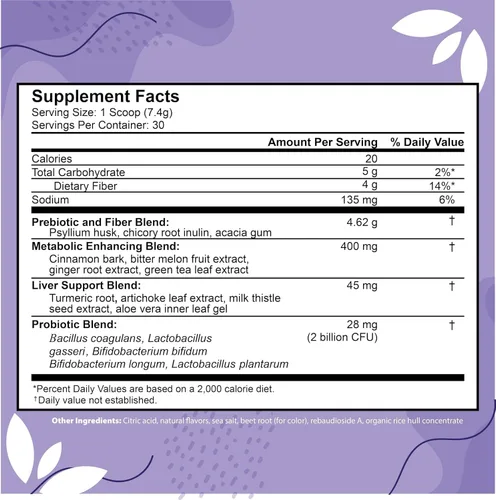 Miniatura 2 de ColonSweep Polvo de cáscara de psyllium de fresa GLP-1 Soporte para control del apetito, salud intestinal y alivio de la hinchazón, probiótico