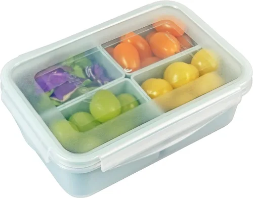 Miniatura 9 de carrotez Recipientes de almacenamiento de alimentos con 2 compartimentos removibles, recipientes para bocadillos con tapas herméticas, control