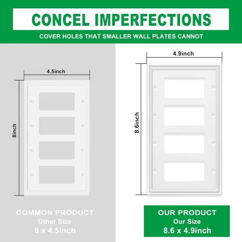 Miniatura 3 de Placa Decorativa de Pared Moderna Blanca para Interruptor de Luz, Cubiertas de Enchufes Decorativos, Placas de Interruptor Basculante