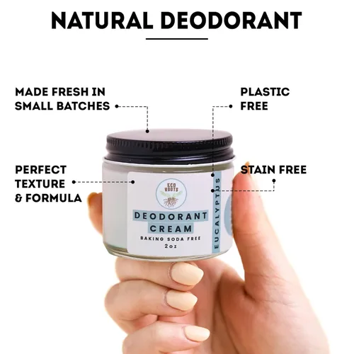 Miniatura 9 de ECO ROOTS Desodorante natural para mujeres y hombres Crema desodorante orgánica sin aluminio Desodorante saludable sin bicarbonato