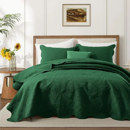 Miniatura 75 de IR Imperial Rooms Velvet Twin Quilt Bedspread Comforter Bedding Set 2 Pcs Diamond Pattern - (68"x86") Bedspread Coverlet + 1 Pillow Shams