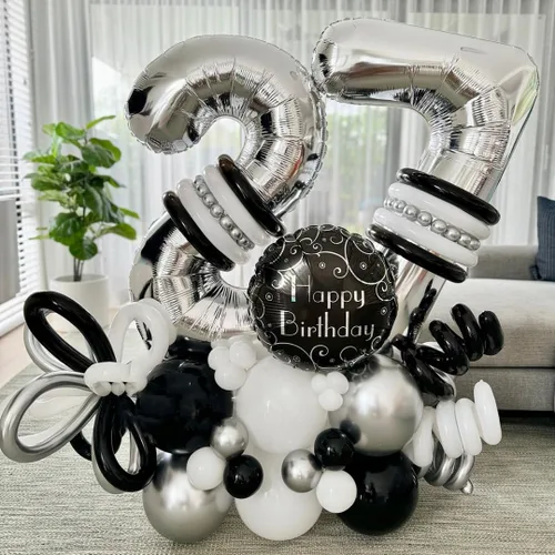 Miniatura 5 de Globos de 0 números plateados 0 globos de número 40 pulgadas número 0 globos de aluminio Mylar