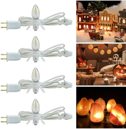 Miniatura 9 de KGC Paquete de 25 bombillas LED C7 para luces de Navidad, bombillas LED C7 irrompibles para luces de Navidad al aire libre, 0.6W, equivalente a 7W