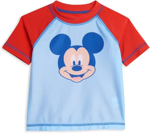 Miniatura 3 de Disney Conjunto de traje de baño y camiseta de Mickey Mouse para niños pequeños, Azul-Blanco