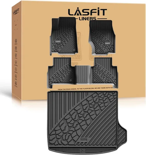 Miniatura 13 de LASFIT Alfombrillas de Piso para Jeep Grand Cherokee L 2021-2025 (SOLO para 6 Asientos Sin Consola Central) Revestimientos de Piso de Automóvil