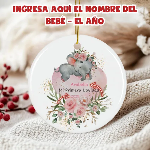Miniatura 3 de Adorno personalizado para bebé 2025 elefante, ornamentos grandes para árbol de Navidad, adorno de Navidad de elefante bebé, regalo personalizado