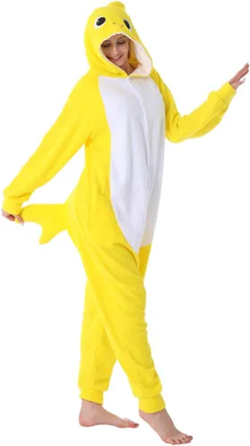 Miniatura 4 de dressfan - Pijama disfraz de caricatura tiburón gris, unisex, para adultos, niños, adolescentes, mujeres y hombres