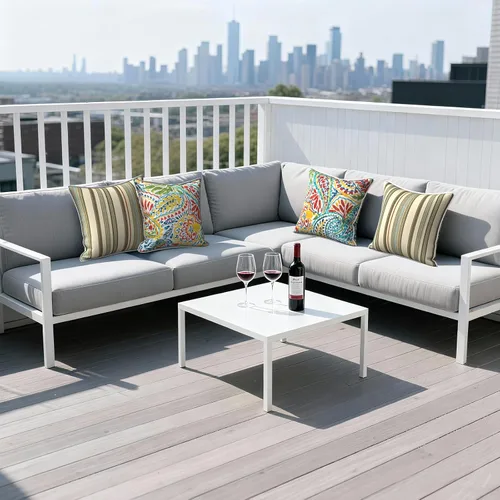 Miniatura 640 de Juego de 2 almohadas para exteriores de 16 x 16 pulgadas, repelentes al agua con interiores, para muebles de patio, hogar, jardín, geometría bohemia