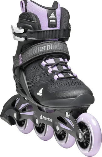 Miniatura 4 de Rollerblade Macroblade 84 Patines en línea para mujer, color negro y lavanda, patines en línea de rendimiento