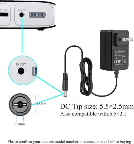 Miniatura 3 de WUKUR Cable de carga de 14 V para Halo Bolt Air 58830 57720 arrancador de batería portátil de automóvil, cable de alimentación de repuesto
