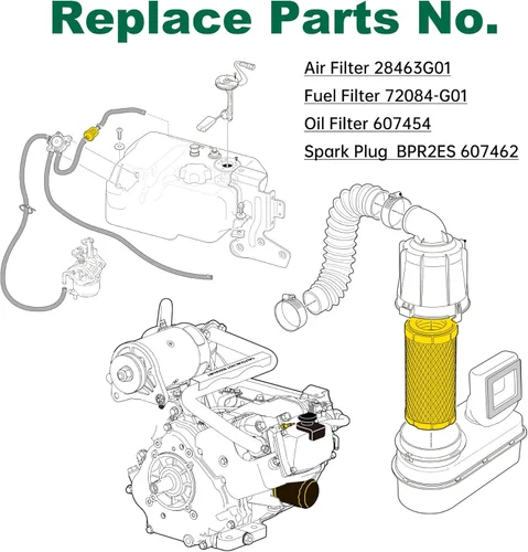 Miniatura 4 de 10L0L Kit de afinación para carrito de golf EZGO RXV 2008 en adelante y TXT 2010 en adelante con motor Kawasaki, filtro de aceite de combustible