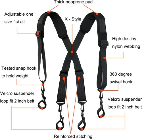 Miniatura 2 de Arnés de cinturón de herramientas acolchado ajustable para hombre, Negro -, Adulto