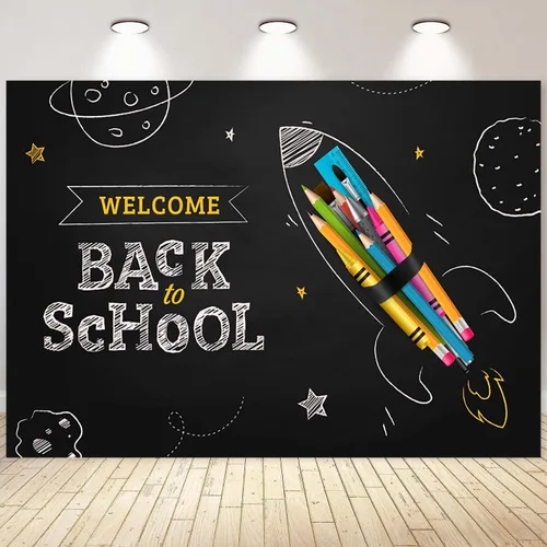 Miniatura 13 de Telón de fondo de pizarra negra para el regreso a clases, fondo de fotografía para el primer día de escuela, accesorios para cabina de fotos
