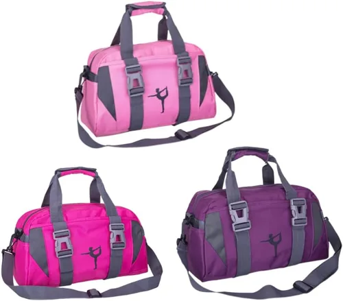 Miniatura 3 de Bolsa de lona de baile para niñas, bolsas de gimnasia deportiva para niños, bolsa de baile de jazz, ballet, hip hop, bolsa de deportes rosa, Púrpura
