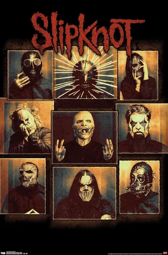 Miniatura 14 de Slipknot - Póster de pared a prueba de balas, 22.4 pulgadas de largo x 14.7 pulgadas, versión enmarcada en madera de granero