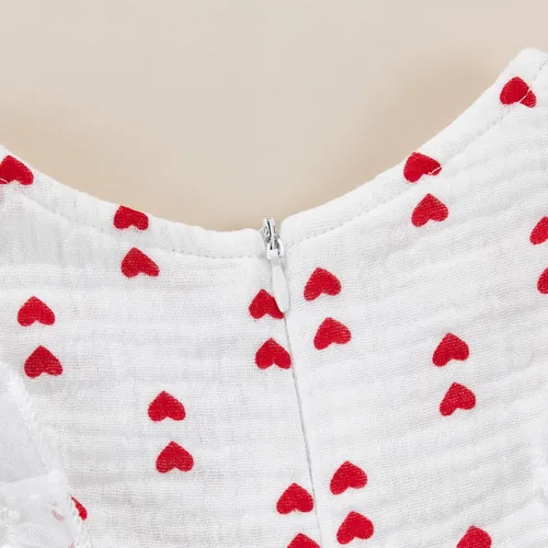 Miniatura 5 de Disfraz de tutú de tul de manga larga con estampado de corazón de terciopelo para niñas pequeñas, ropa de San Valentín