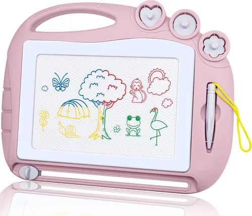 Miniatura 9 de Pizarra pequeña y magnética para dibujar. Almohadilla colorida y fácilmente borrable para dibujar y hacer bocetos. Juguete educativo para niños