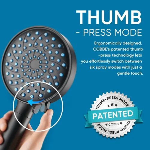 Miniatura 3 de Cobbe Cabezal de ducha con filtro de mano, cabezal de ducha de alta presión de 7 modos con filtros para agua dura, elimina el cloro, reduce la 3.