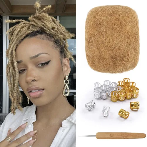 Miniatura 43 de Extensiones Loc de 10 pulgadas de grosor de cabello humano de 10 pulgadas, 10 hebras, extensiones de rastas de cabello humano para mujeres