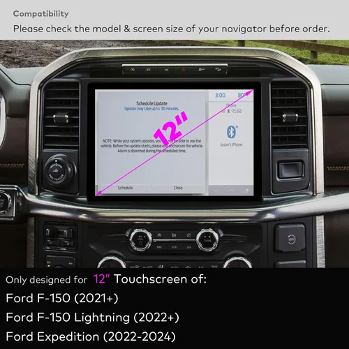 Miniatura 2 de [Antideslumbrante] Protector de pantalla de vidrio templado para Ford F-150 (2021-2025), F-150 Lightning (2022-2025), Expedition (2022-2024)