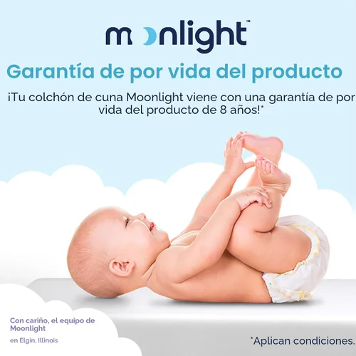 Miniatura 7 de Colchón de espuma para cuna Moonlight Slumber Little Dreamer, doble firmeza, Estándar, Blanco