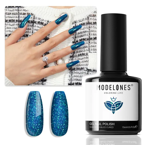 Miniatura 38 de Modelones Esmalte de uñas de gel ojo de gato arco iris con lentejuelas plateadas holográficas, esmalte de uñas de gel 9D con barra magnética, apto