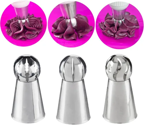 Miniatura 18 de Puntas de Glaseado Grandes, Punta de Manga Pastelera Eclair Churro Macaron Estrella Redonda para Decorar Pasteles, Cupcakes, Galletas, 5 Piezas F