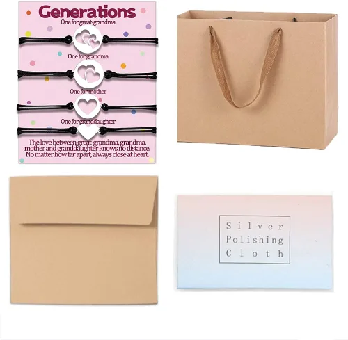 Miniatura 6 de Juego de pulseras a juego para mamá, nieta, regalos para madre, hija, abuela, para 3, 4 generaciones, pulseras a juego, regalos para el día