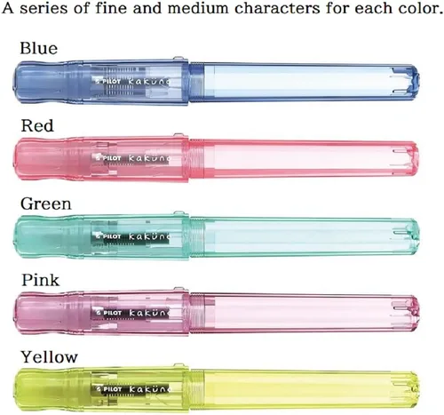 Miniatura 5 de Pilot - Pluma estilográfica Kakuno Family Series Kakuno Mama, punta fina roja transparente FKA-1SR-KMR-F con adhesivo Kanji LOVE de 5.15 x 0.59 x