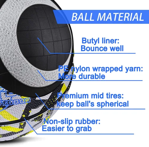 Miniatura 3 de Baloncesto para niños y niñas de 3/5 (22 pulgadas/27.5 pulgadas), baloncesto de goma de alta calidad para interiores y exteriores, para niños