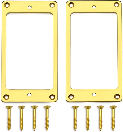 Miniatura 9 de MAXCHEER Anillo de recogida Humbucker plano de hierro de metal para reemplazo de guitarra eléctrica (cromo)