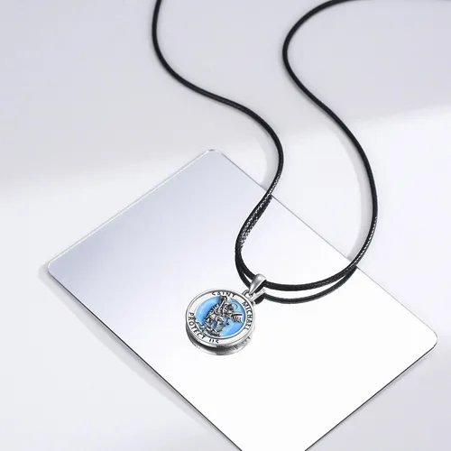 Miniatura 391 de Collar de plata de ley 925 con medalla de San Patrón, colgante de protección católica, amuleto, joyería religiosa para hombres y mujeres