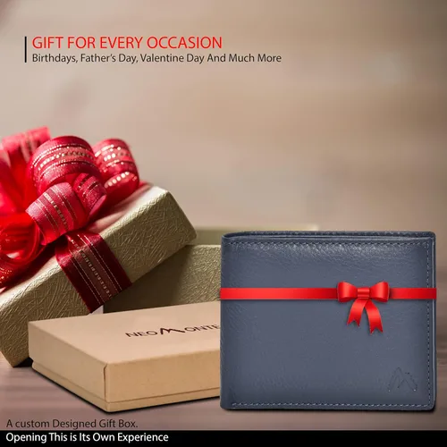Miniatura 7 de NeoMonte Handmade RFID Leather Bifold Wallets For Men in Multiple Colors offering 9 Cards and 1 ID Slots