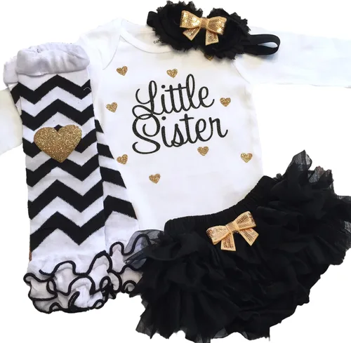 Miniatura 5 de Traje personalizado de baby girl para baby shower, con nombre personalizado con purpurina y corazón, tutú con diadema y calentadores de piernas