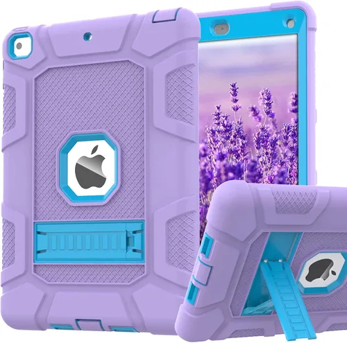 Miniatura 20 de Fundas para iPad de 6ª Generación, Funda de 5ª Generación, Air 2 de 9.7 Pulgadas a Prueba de Golpes, Resistente, Funda Protectora con Pata de Negro