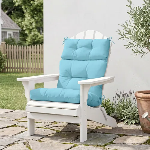 Miniatura 8 de EAGLE PEAK Cojín Acolchado para Silla de Patio con Respaldo Alto para Exteriores/Interiores, Juego de 1, 46'' x 22'', Azul Claro