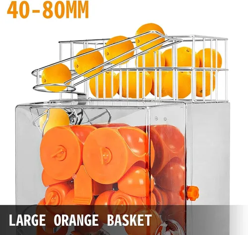 Miniatura 3 de Exprimidor comercial, máquina de jugo de naranja con caja de filtro extraíble, exprimidor de naranja comercial de 22 a 30 naranjas por minuto