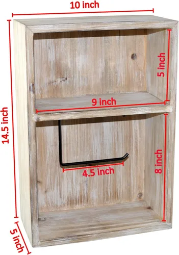 Miniatura 5 de Soporte de papel higiénico para montaje en pared, dispensador de rollo de papel de seda decorativo, estante flotante, gabinete empotrado