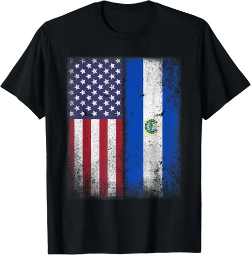 Salvadoran American Flag El Salvador Salvadorean Salvadorian T-Shirt for Women Kids Men