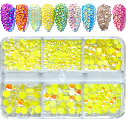 Miniatura 9 de NAISKA Juego de 800 diamantes de imitación para arte de uñas, diamantes de imitación coloridos con parte trasera plana, gemas de diamantes