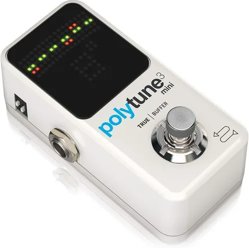 Miniatura 3 de TC Electronic POLYTUNE 3 Mini Mini Afinador polifónico con múltiples modos de sintonización y búfer BONAFIDE integrado, blanco y cable de conexión