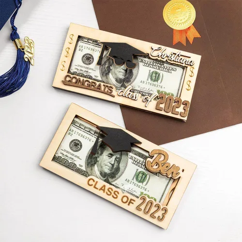 Miniatura 4 de Titular de regalo de dinero de graduación con nombre personalizado, caja de tarjetas de graduación, soporte para dinero de la clase de 2024, regalo