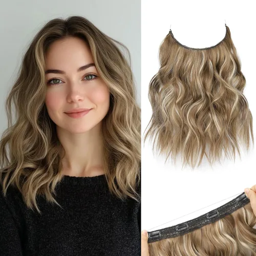 Miniatura 34 de REECHO Extensiones de cabello con alambre invisible con trama de encaje más delgada y suave