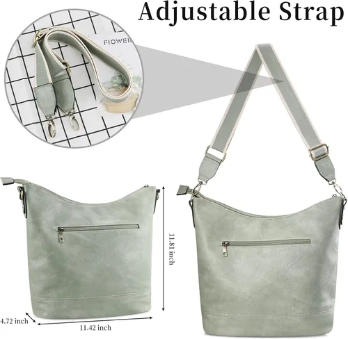 Miniatura 6 de FUKUYIN Bolso de mano para mujer, bolso de hombro de piel sintética suave para mujer, bolso bandolera grande para mujer