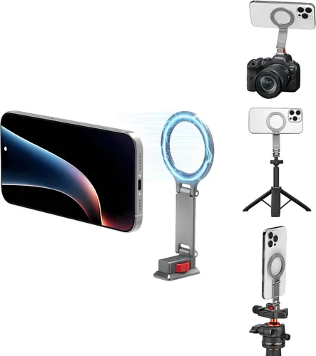 Miniatura 8 de BRDRC Soporte de zapata fría para teléfono, soporte de trípode para iPhone Magsafe Adaptador de zapata magnética para cámara con rosca de 1/4