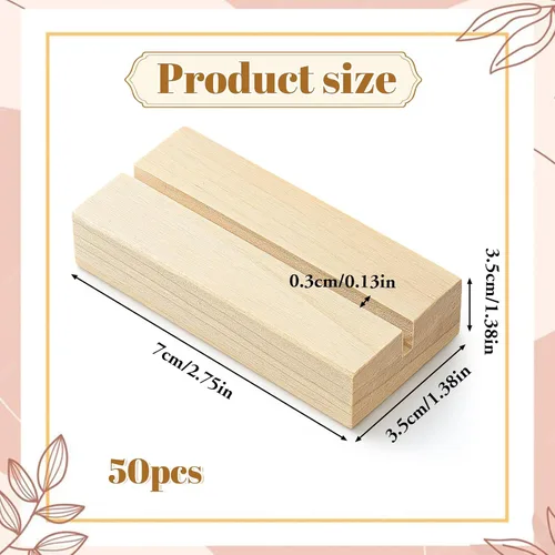 Miniatura 2 de 50 soportes de madera para tarjetas, soporte para fotos y fotos, soportes de madera para números de mesa para bodas, ceremonias, fiestas