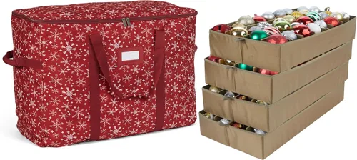Miniatura 43 de Covermates Keepsakes Bolsa de almacenamiento ajustable para adornos, poliéster resistente, separadores acolchados y bandejas FlexGrid, organizador