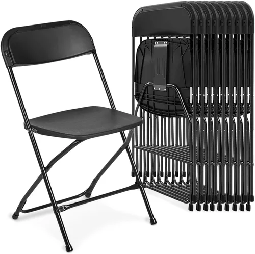 Miniatura 11 de Paquete de 4 sillas plegables, sillas plegables blancas duraderas, sillas plegables de metal resistentes