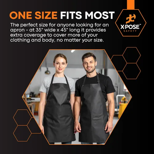 Miniatura 6 de Xpose Safety Heavy Duty Vinyl Waterproof Aprons, White - For Home, Industrial and Commercial Use - Chemical Resistant